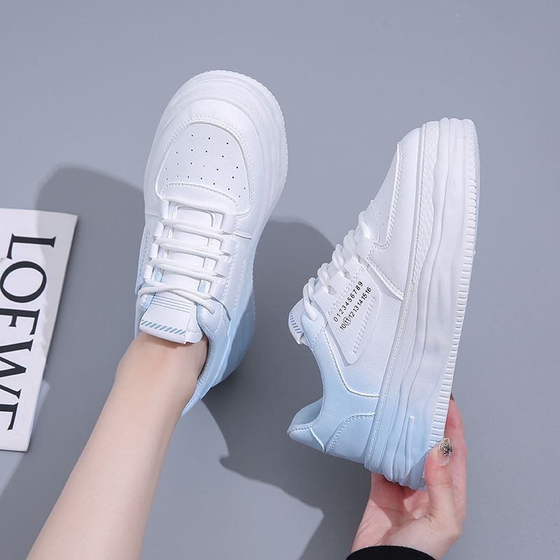 Luxury Sneakers Fashion Women Casuals Basketball Style Sneakers 2023 New Trend Lace-up White Blue Shoes Sport Office Shoes
