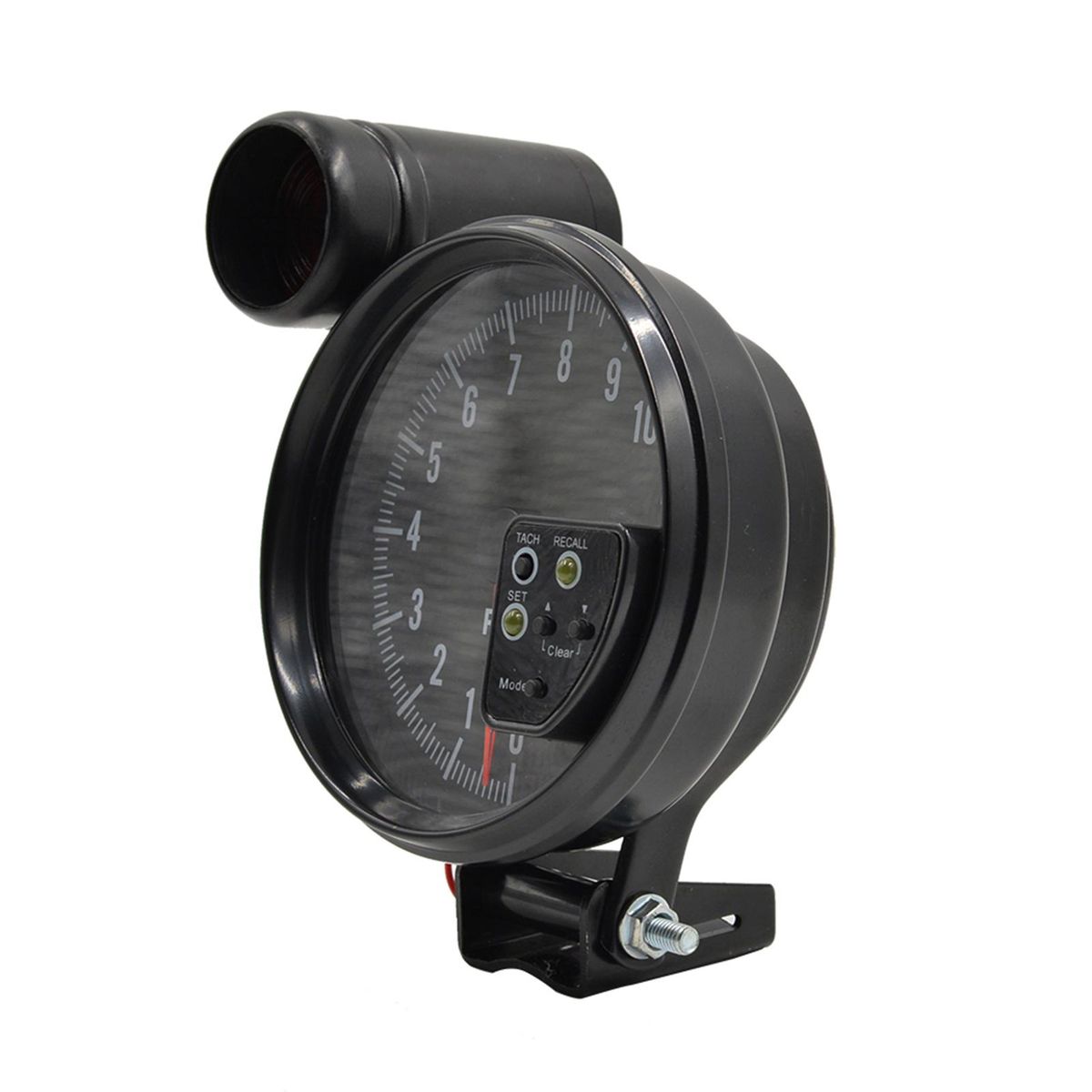 5 Inch Tachometer Gauge Carbon Fiber 7 Colors Backlight with Shift Light Peak Sound LED Flash When RPM Warning