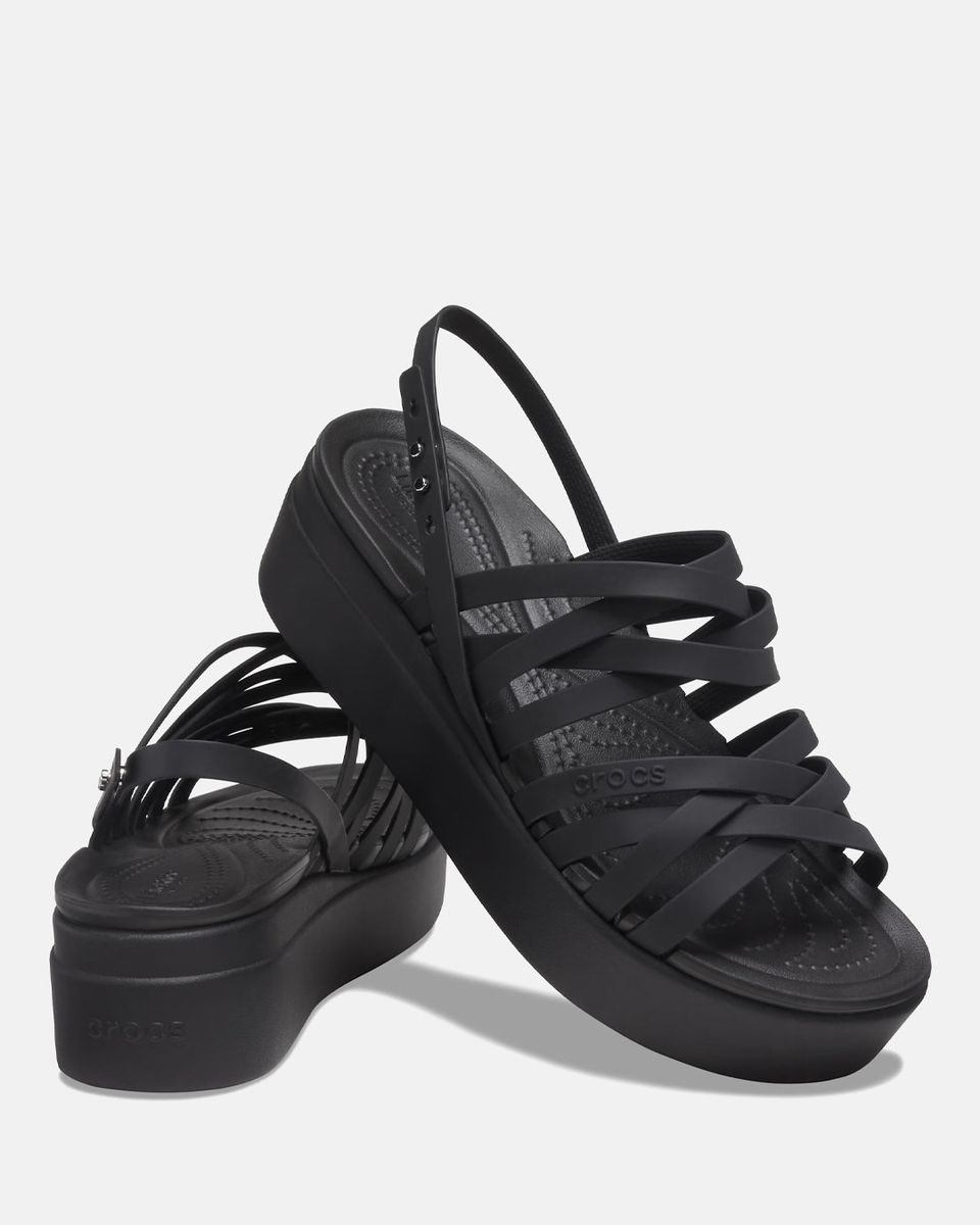 Brooklyn Strappy Low Wedge In Black