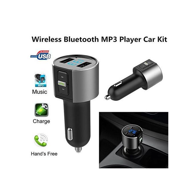 Car Kit MP3 Music Player Wireless Bluetooth FM Transmitter Radio With 2 USB Port By HT
