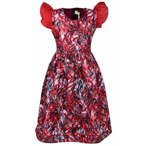 Debnova Design Ankara Dress - Red