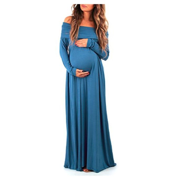 Off Shoulder Maternity Sexy Maxi Dress Causal Pregancy