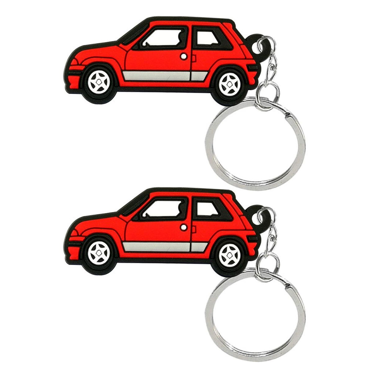2Pcs Keychains Colorful Key Chain Holders Red