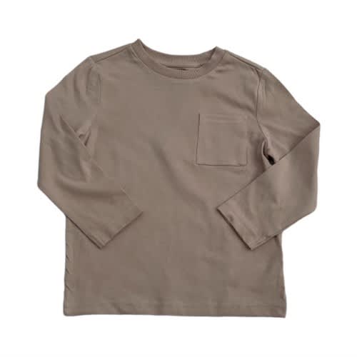 Boys Plain Long Sleeve Brown Tees