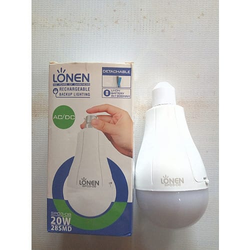 LED Rechargeable Bulb - Ac/dc Function - 20W