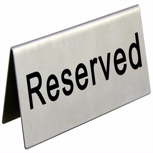 Table Reserved Sign - 3 Pcs