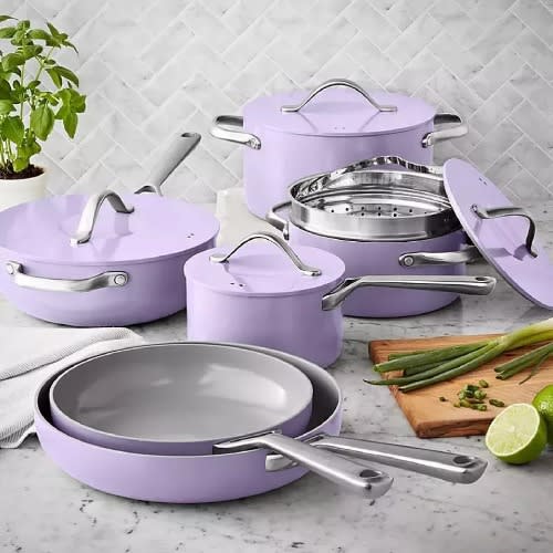 Ceramic Cookware Set - 11pcs  - Purple