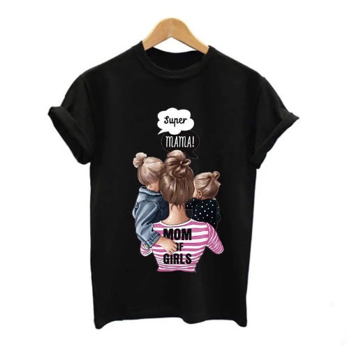 Black Mum Of Girls Tee Shirt