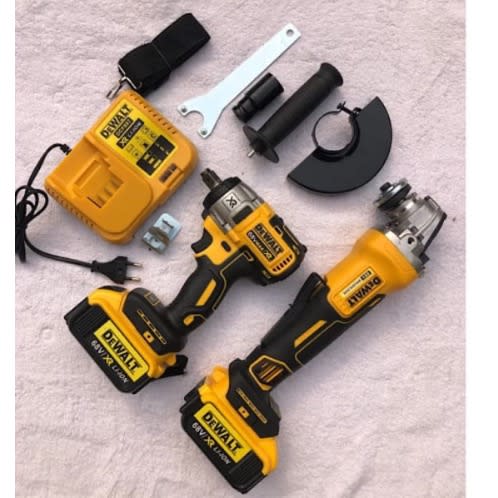 Cordless Angle Grinder  And Impact Wrench 68v - 2-in-1