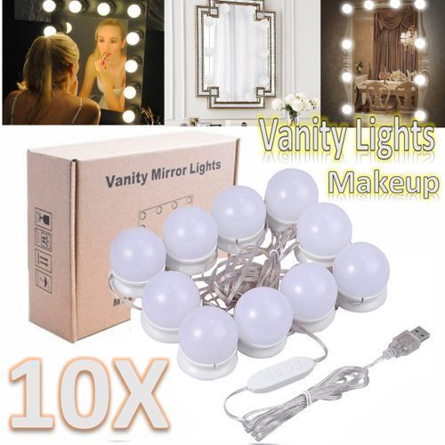 10pcs LED Makeup Mirror Vanity Lights Kit Bulbs Dressing Di