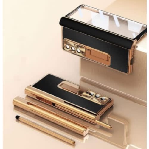 Full Screen Protector Phone Cover With 360 Kickstand For Samsung Z Fold 3 - Black