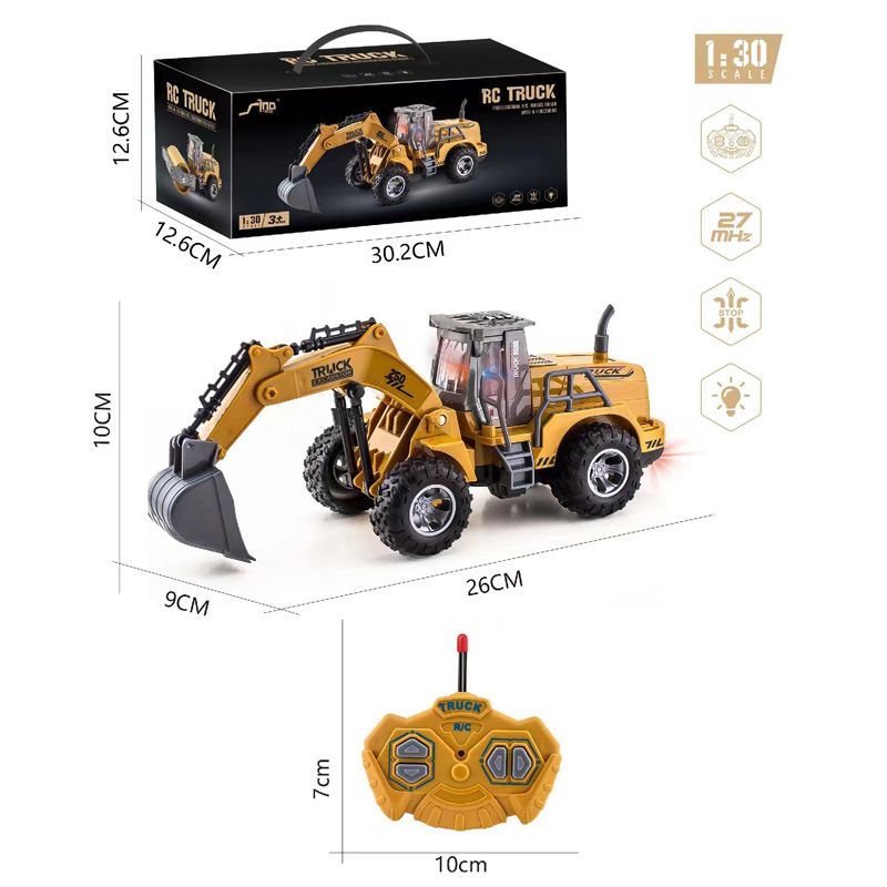 Metal Remote Control Bulldozer Construction Car Toys Truck 1:30 Wheel Shovel
