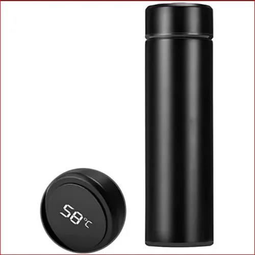 Intelligent Temperature Led Digital Smart Vacuum Cup - Black - 500ml