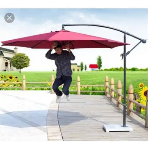 Garden Umbrella Cantilever Support With Marble Base - Red