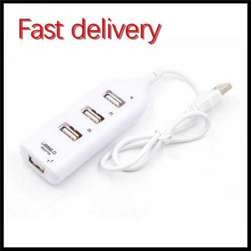 4 Port USB 2.0 High Speed USB HUB Laptop PC Slim Smallest Mini USB Splitter-White