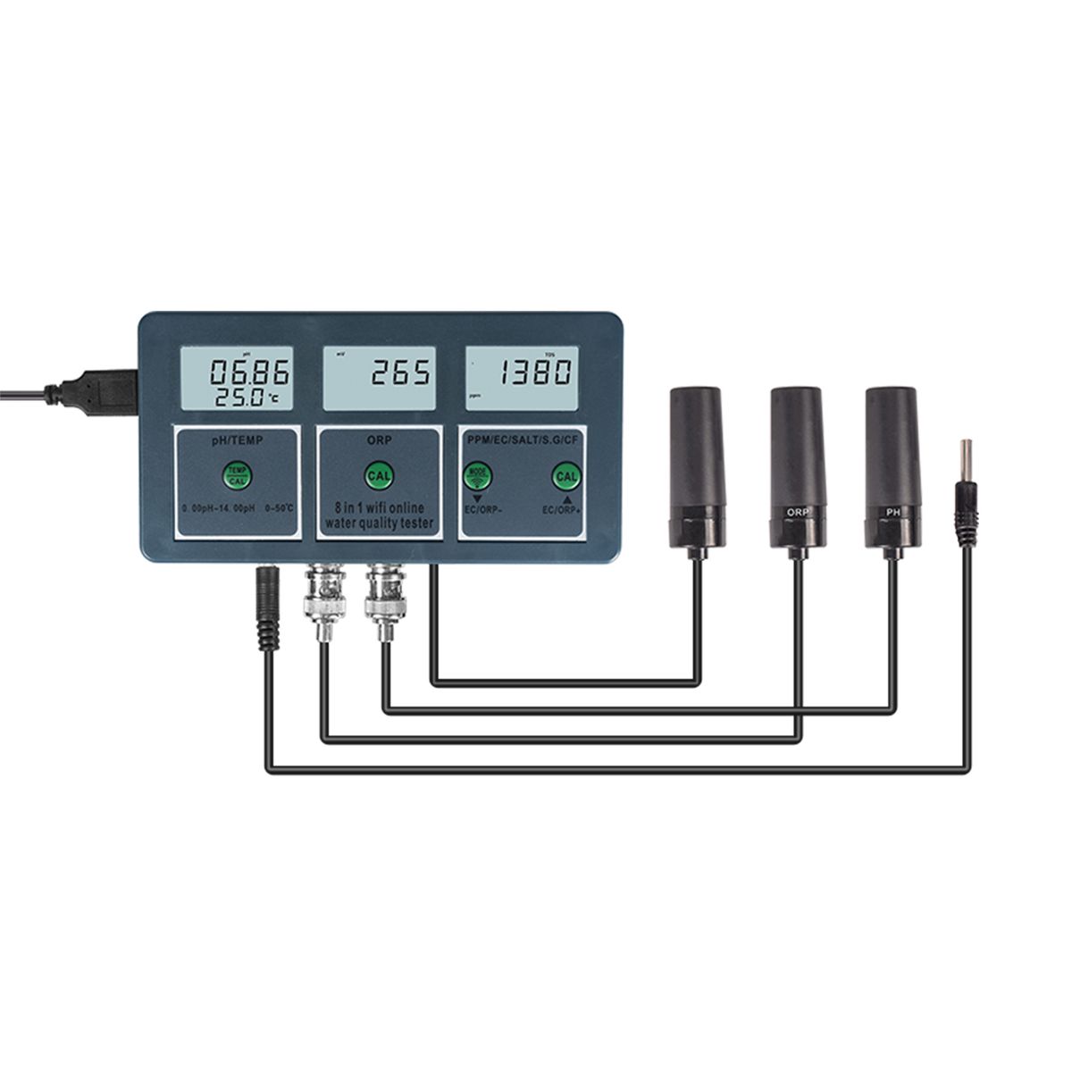New Professional 8 In 1 Multi-parameter Water Testing Meter