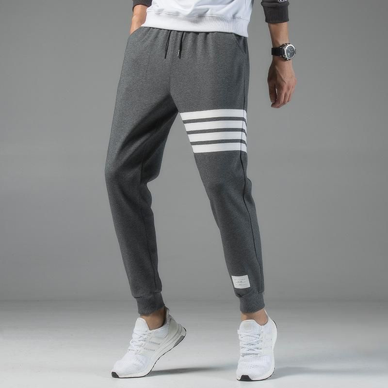 Spring and autumn sports pants for men Big carving baggy cotton trousers