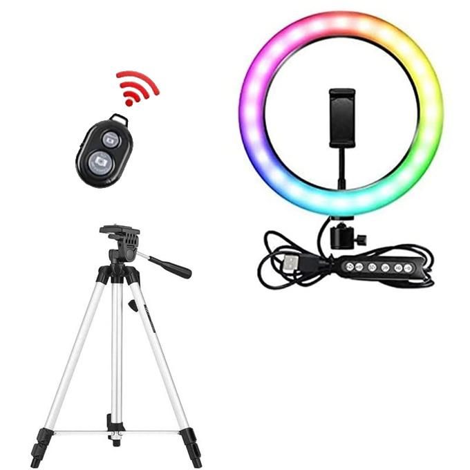 26cm Selfie beauty fill light, adjustable RGB ring light, Selfie with tripod ring, Selfie remote control