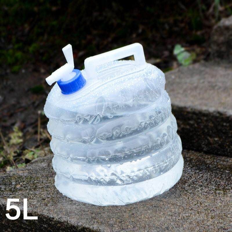 3/5/10L Collapsible Folding Water Container Bucket Carrier Tap Storage Camping 5L