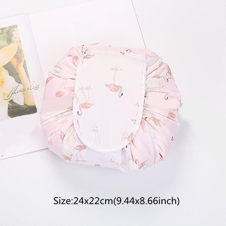 Pink Flamingo Women's Drawstring Travel Cosmetic Bag Organiser
