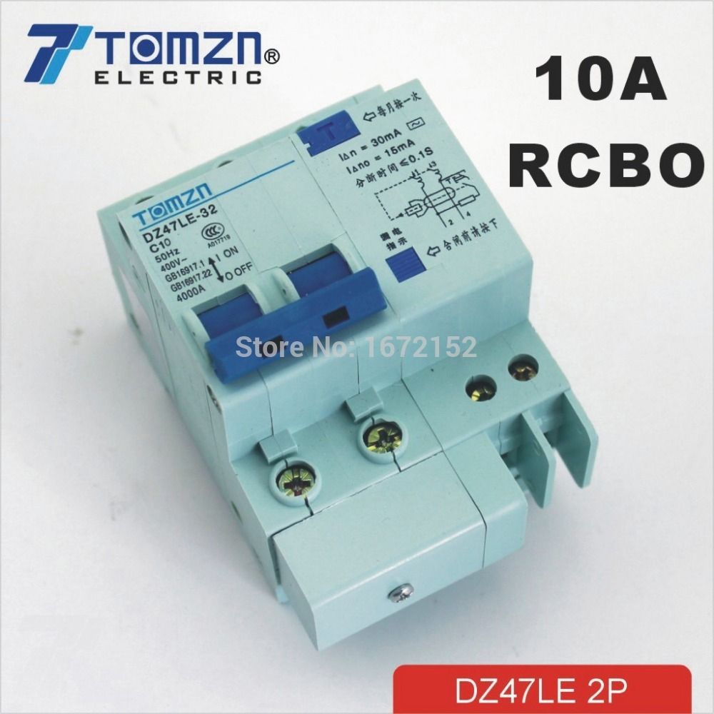 50HZ Residual 60HZ DZ47LE 2P 10A 230V~ Circuit Current