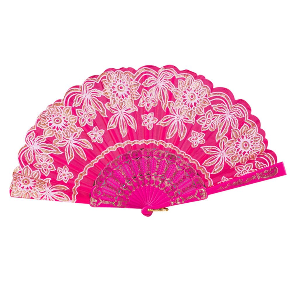 Fan Wedding Held Flower For For Dance Lace Newest Souvenir Gift Chinese/Spanish Party Folding Silk Hand Style 2019