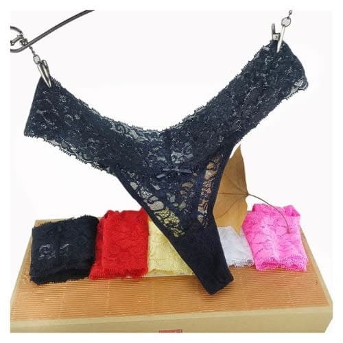 Set Of 6 Lace Thongs