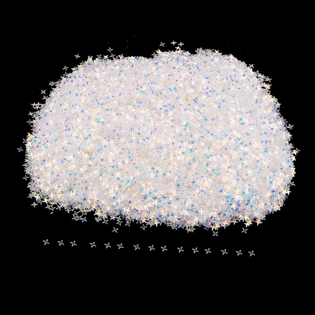 100g/Bag  Four Pointed Star Sequin Party Wedding White