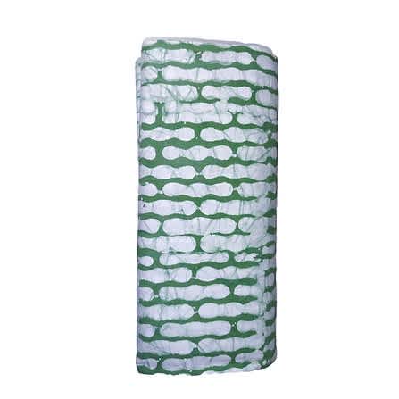 Handcrafted Batik Cotton Fabric - Abstract White & Green - approx 5 Yards
