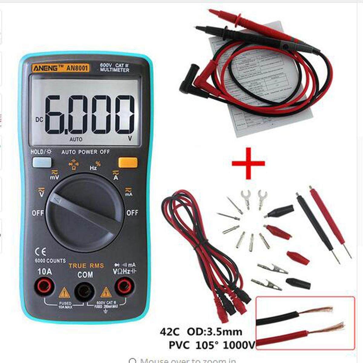 True RMS Digital Multimeter 6000 Counts Backlight AC/ Voltmeter Tester