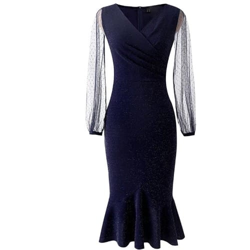 Glittery Mermaid Dress- Blue