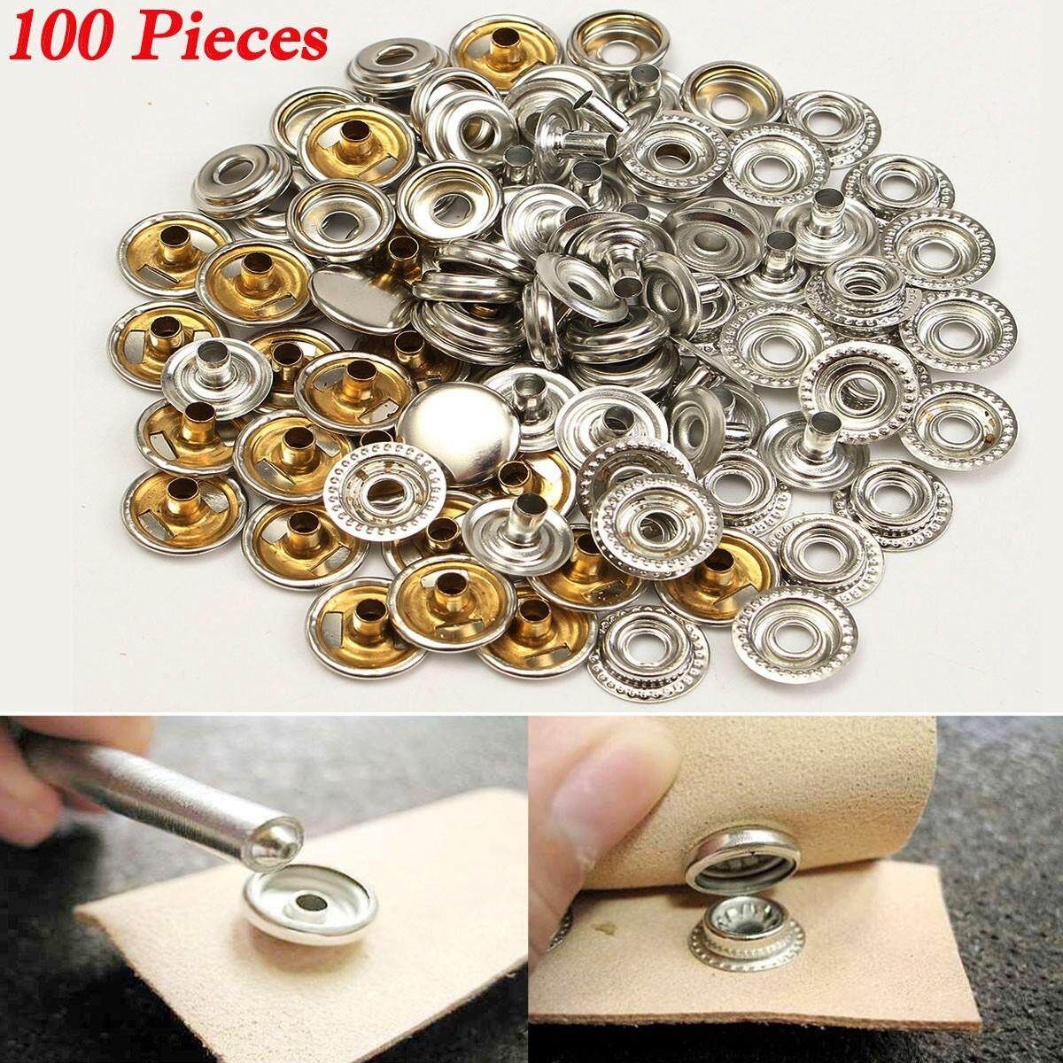 25 Sets Stainless Steel Fastener Snap Press Stud Cap Button Marine Boat Canvas