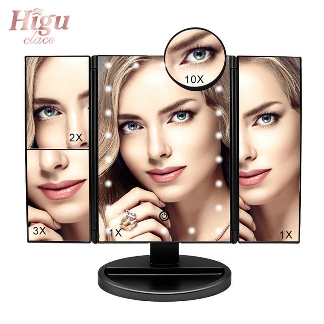 Led Touch Screen Cosmetic Table Mirrors Magnifying Glass