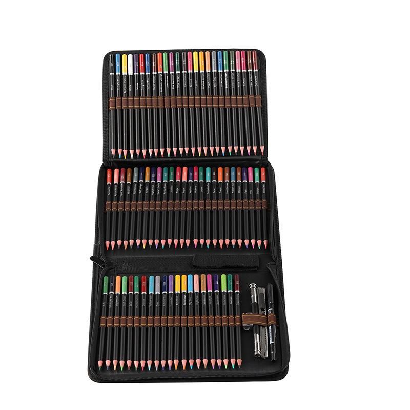 76-Piece Set Sketch Pencil Set 72 Color Oily Colored Pencil Crayon Drawing Set Hand Drawn Sketch Brush