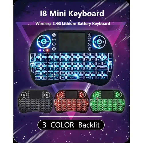 I8 Mini Keyboard Wireless 2.4G 3 Color Backlit English Air Mouse Remote For Android Box TV