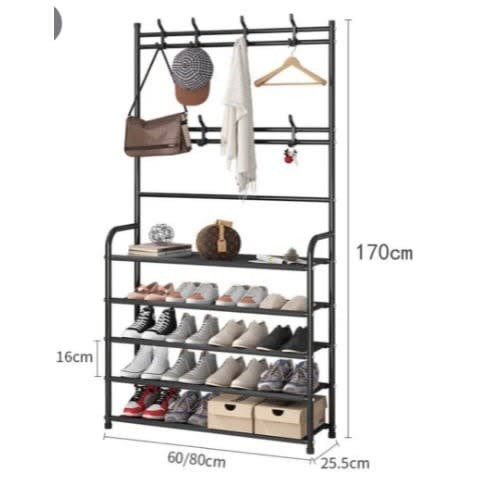 Multifunction 2 In 1 Clothes Hanger And Shoe Rack