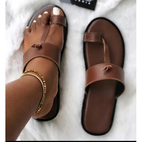 Unisex Dark Brown Toe Leather Palm