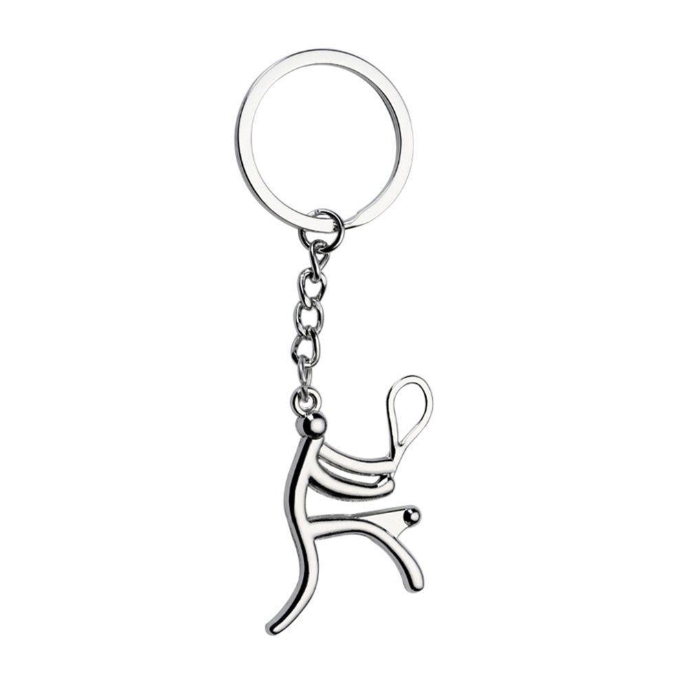 Sports Logo Key  Hain Bike Running Weightlifting Football Basketball Key Hain  Hain Ring De Or A  Essories-silver-Playing Tennis