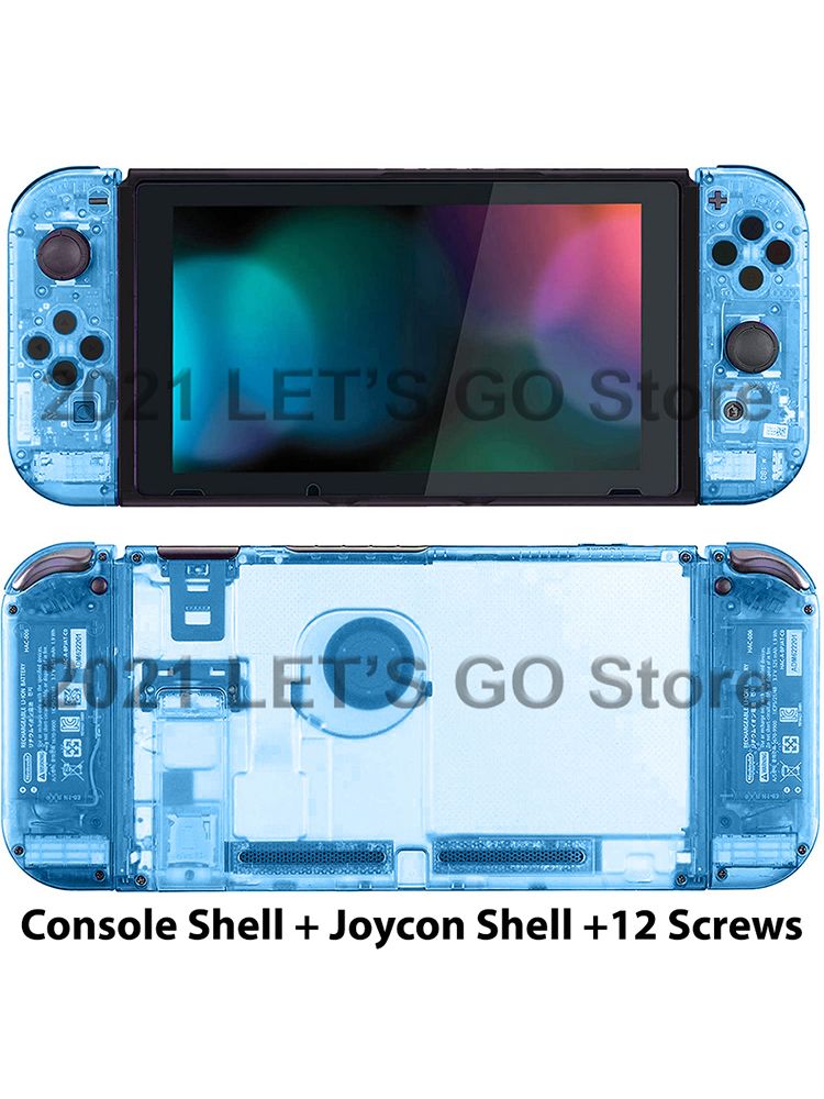 Nintend Switch DIY Console Back Plate &  Replacement Housing Shell Transparent Blue Case For Nintendo Switch Accessories