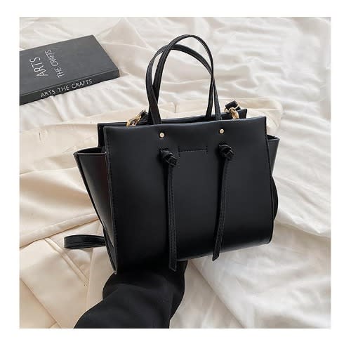 Leather Hand Bag- Black
