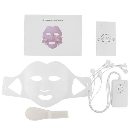 Red LED Light Photon Therapy Soft  Mask Face Massager With Controller Acupoint Vibration Anti Wrinkles Korean Skincare Tools