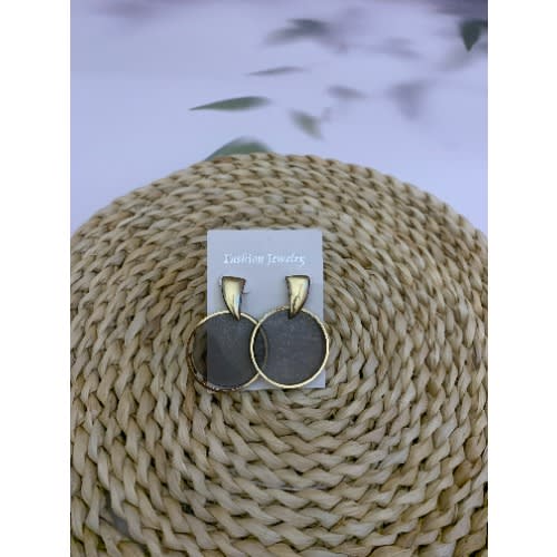 Round Transparent Earrings - Black