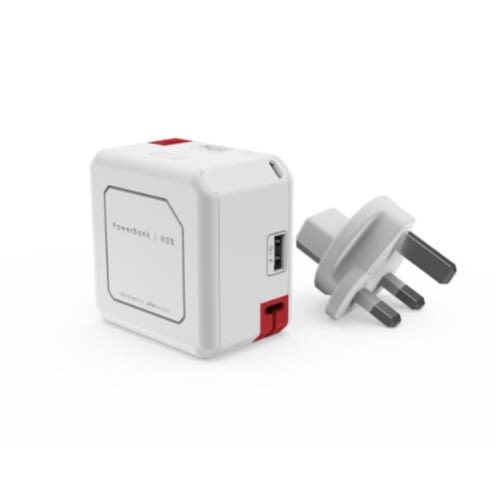 4-way Power USB - 5000mAh Power-pack & Wall Plug Adapter - White
