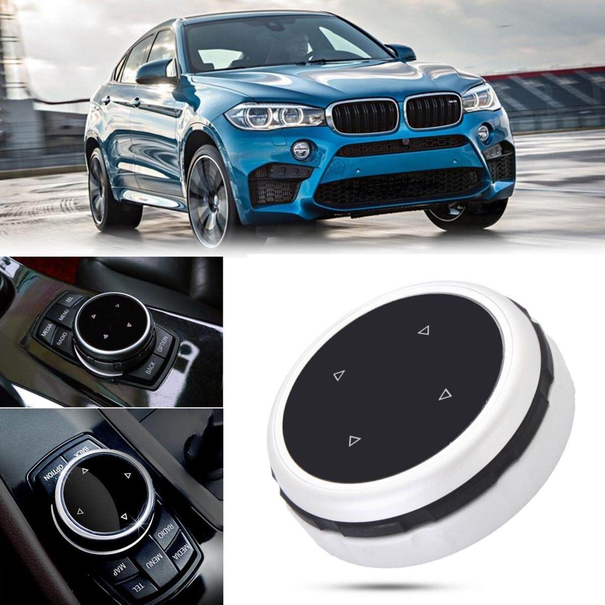 Silver Replacement Bigger Multimedia Knob Cover IDRIVE ButtonFor BMW F10 F20 F30