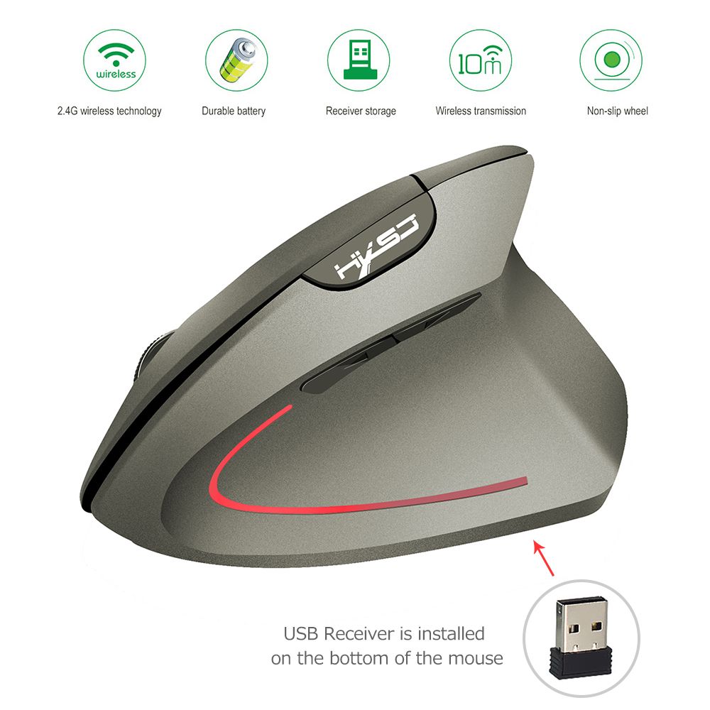Wireless Mouse Vertical Mice Ergonomic Rechargeable 600Mah