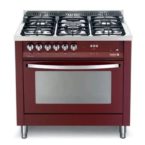 Prg96g2g - 90x60 Cms Burgundy Red 5 Burners Semi Professional Cooker