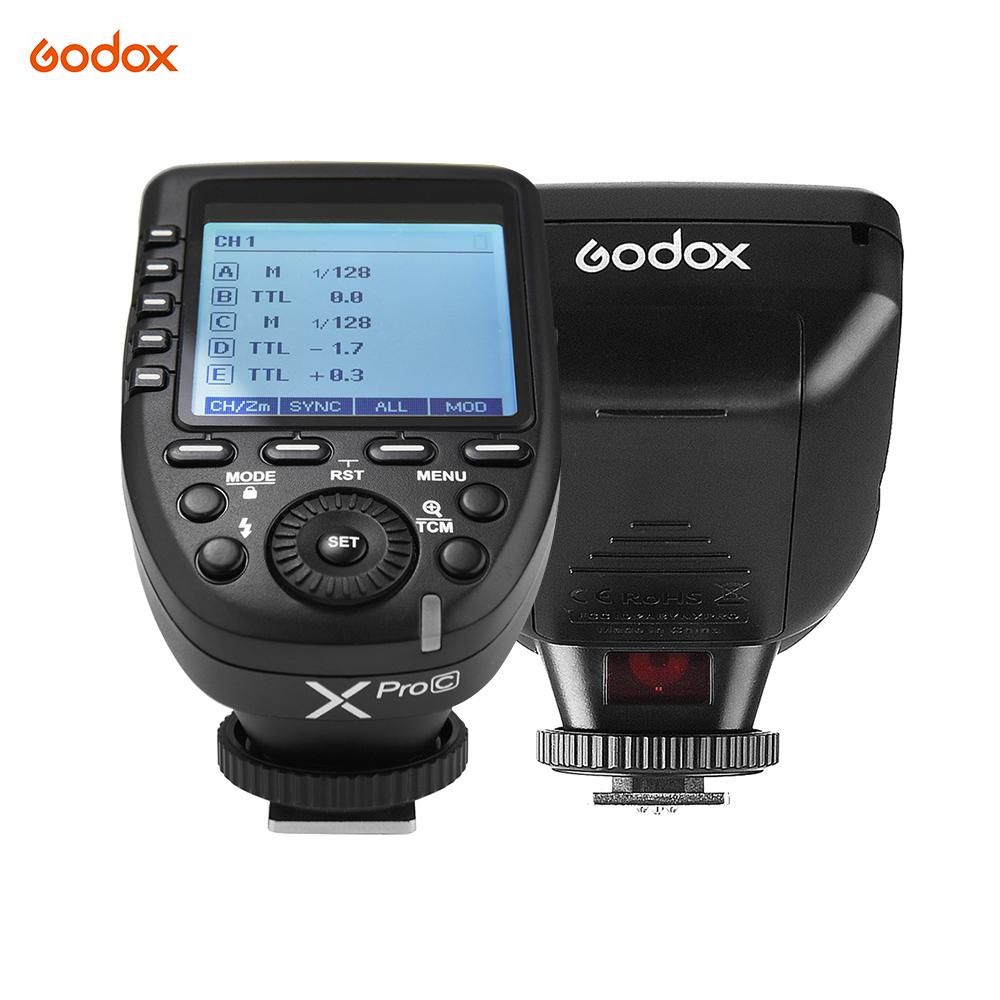 Godox Xpro-C E-TTL II Flash Trigger Transmitter 2.4G Wireless X System 32 Channels 16 Groups Support TTL Autoflash 1/8000s HSS Replacement for Canon EOS Series Cameras for Godox Series Camera Flashes Outdoor Flashes and Studio Flashes