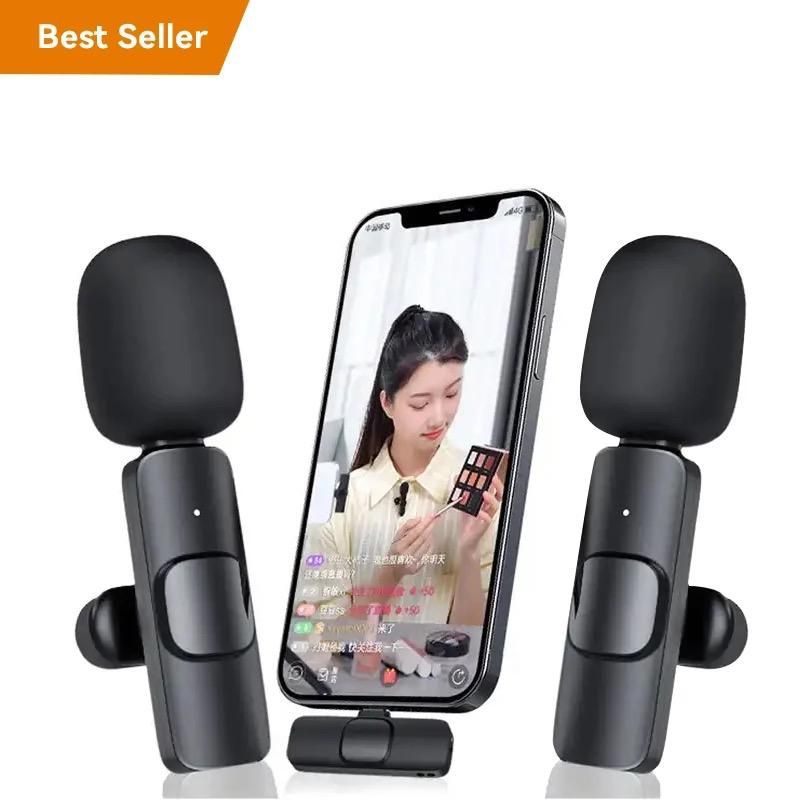 K9 Dual Wireless Microphone For IPhone & Android + IOS Adapter(Double Mic)