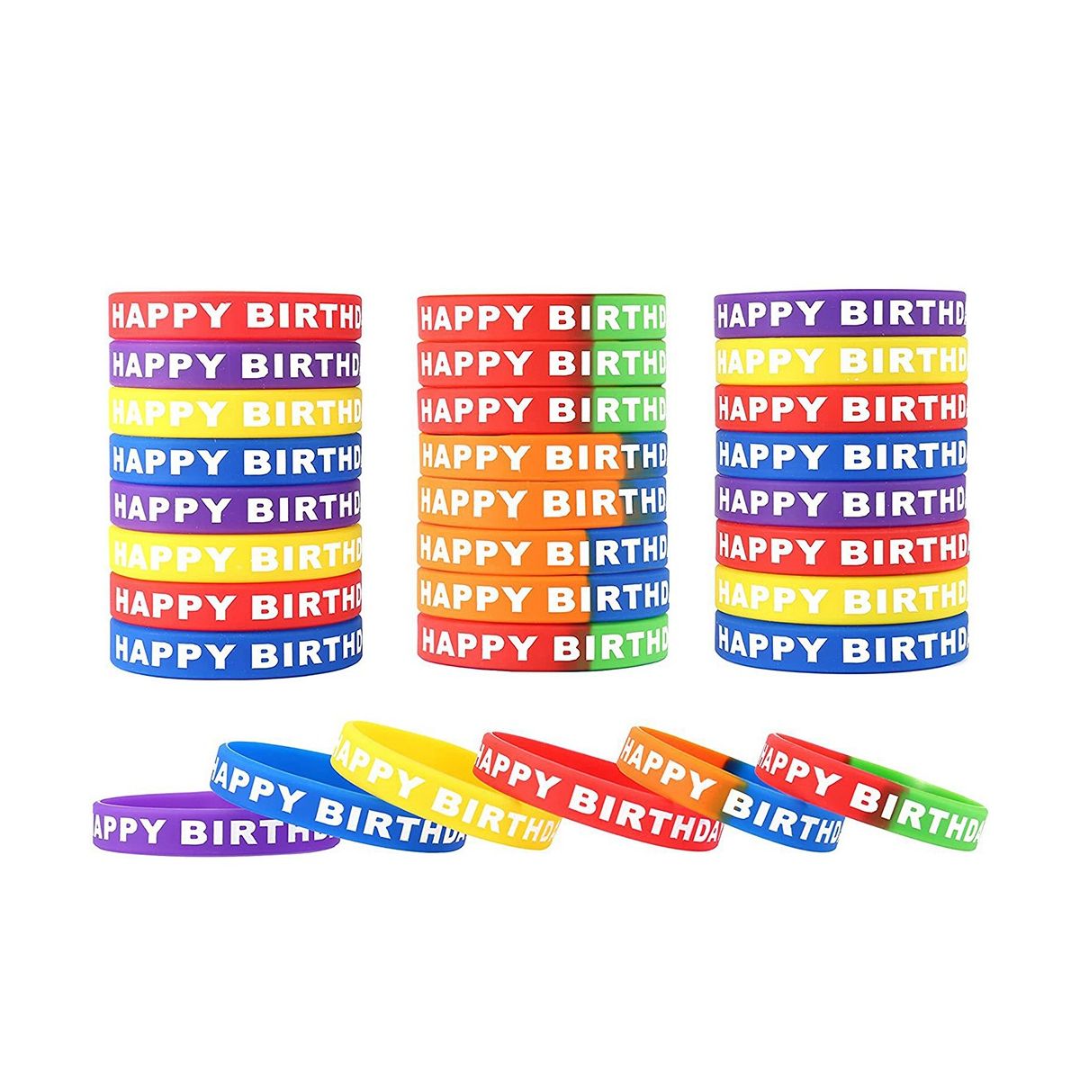 18Pcs,Colored Bracelets for Birthday Party Supplies Favors 6 Styles