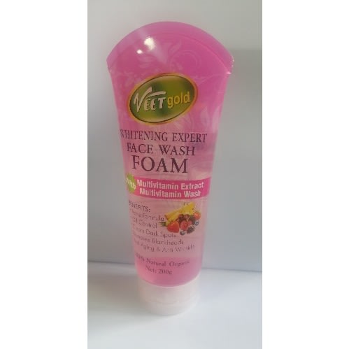 Veet Gold Whitening Expert Face Wash Foam With Multivitamin - 200g